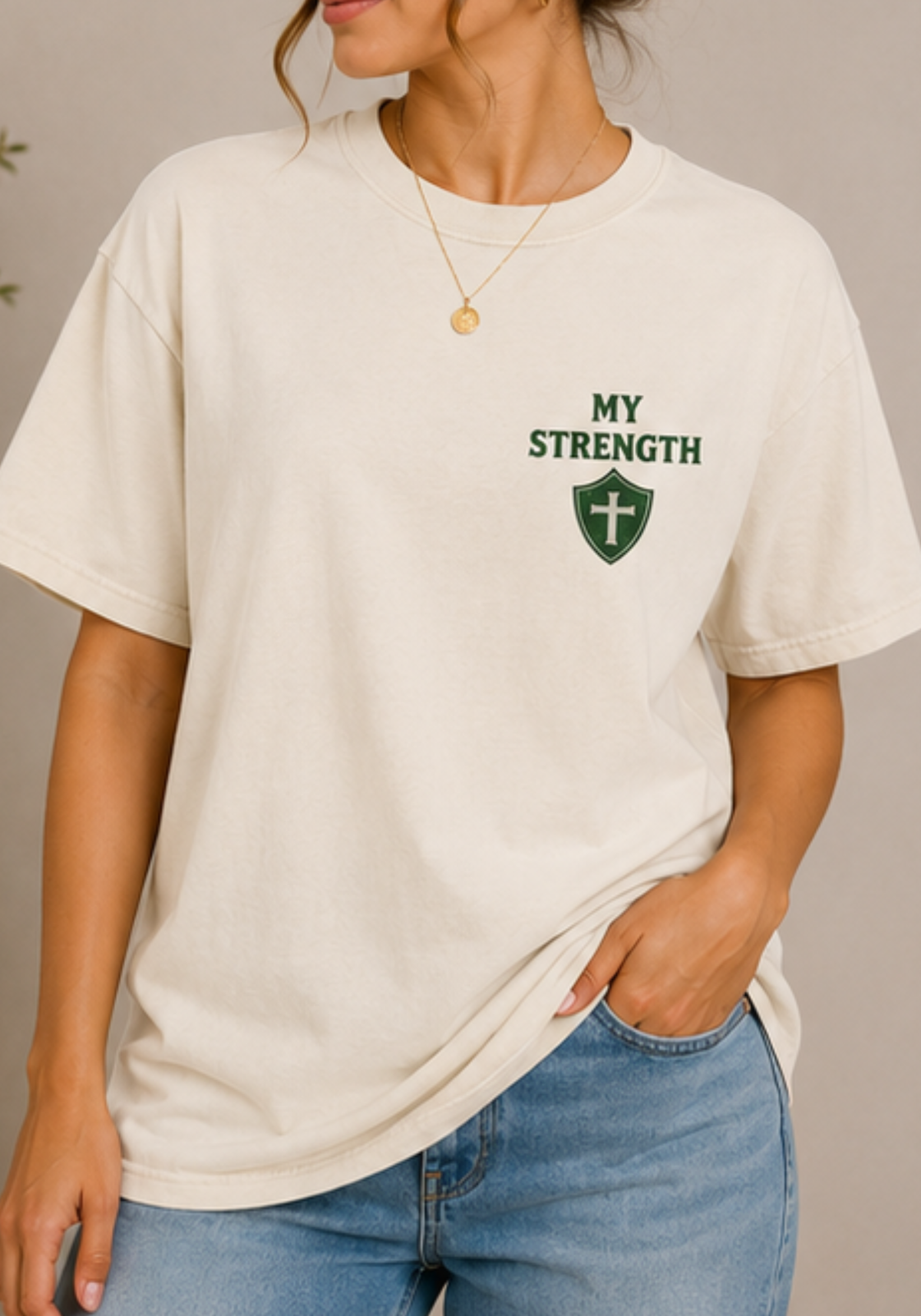 The Lord Is My Strength & My Shield – Comfort Colors Christian T-Shirt | Psalm 28:7