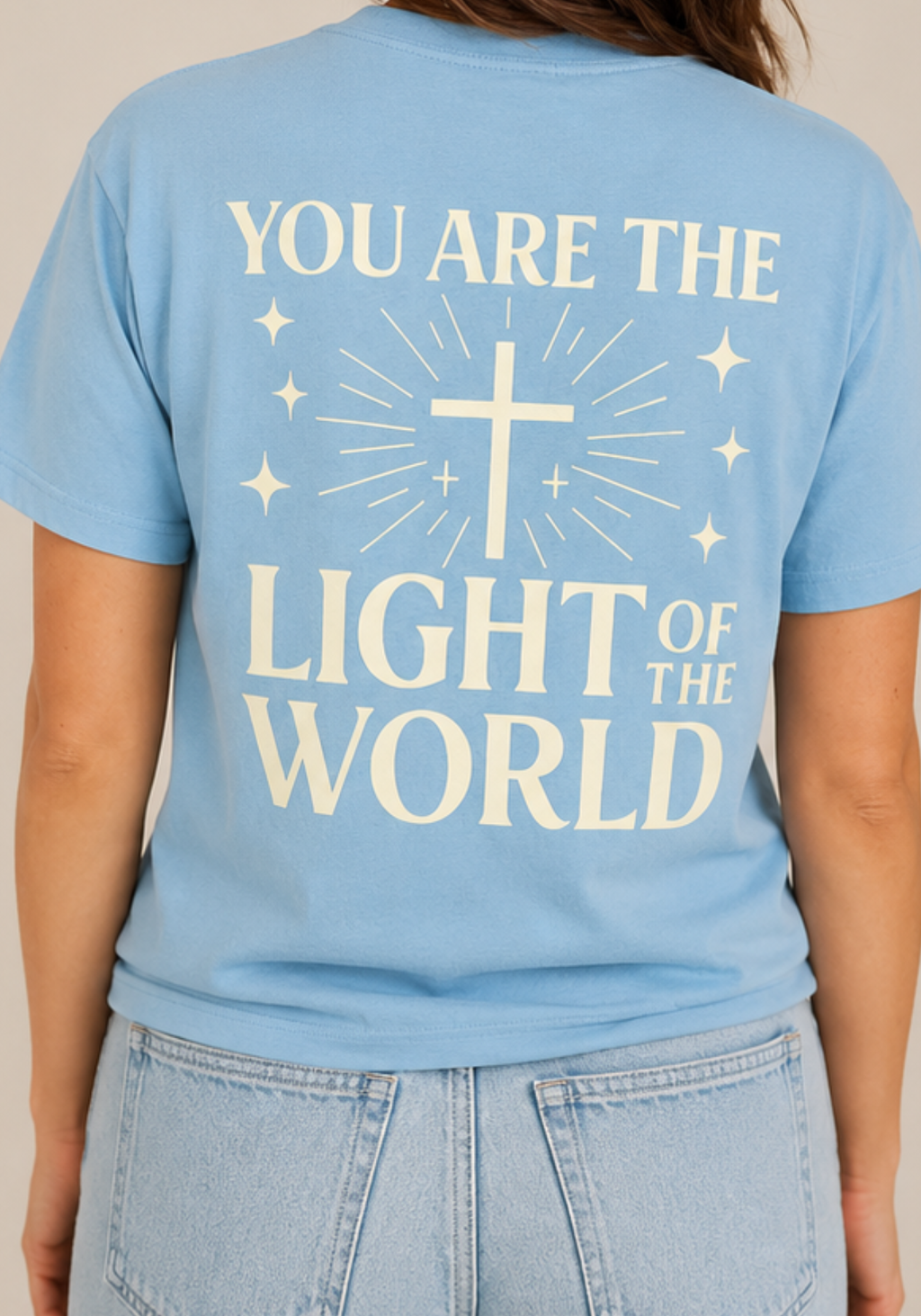 Light of the World Comfort Colors Tee, light blue color