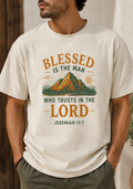 Christian Men’s Comfort Colors Shirt, Blessed Is the Man Tee, Jeremiah 17:7