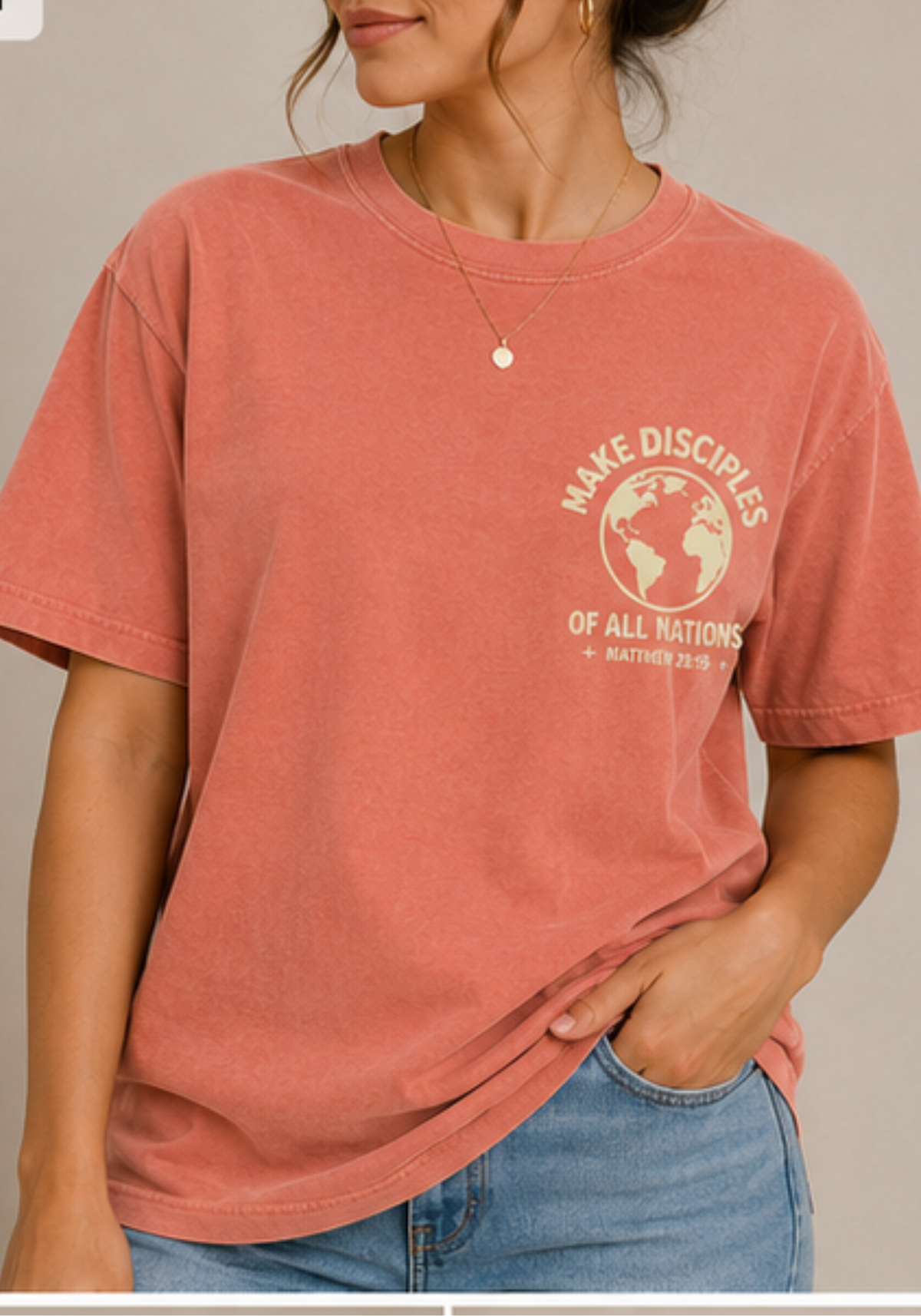 Make Disciples T-Shirt – Matthew 28:19 Christian Globe Graphic Tee