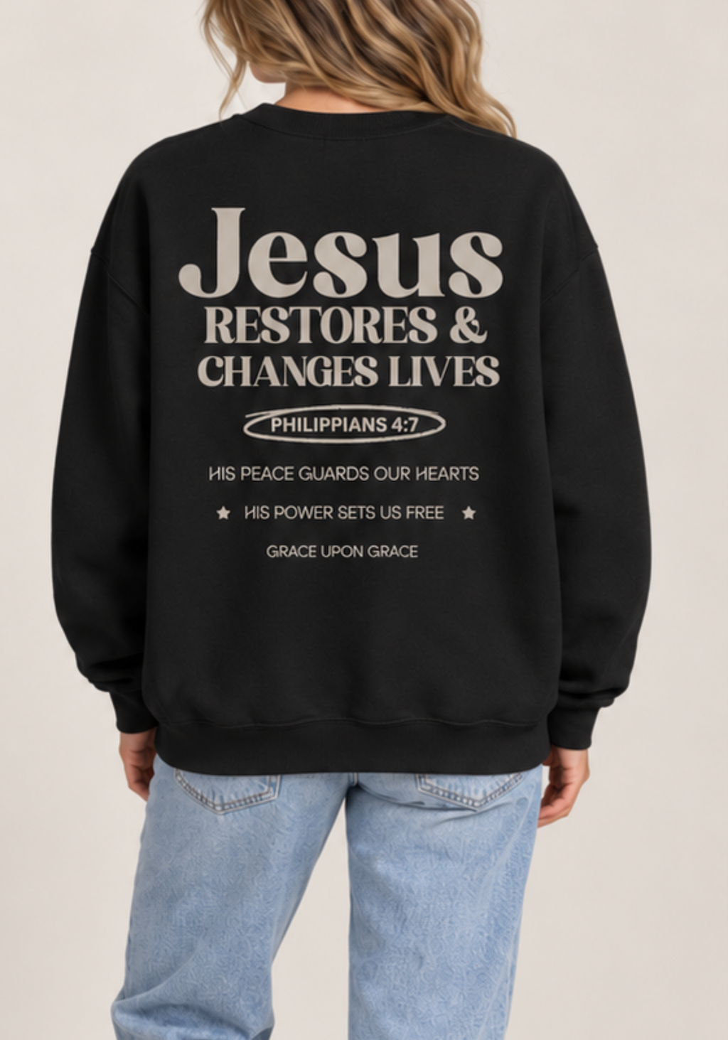 Jesus Restores & Changes Lives Gildan Crewneck