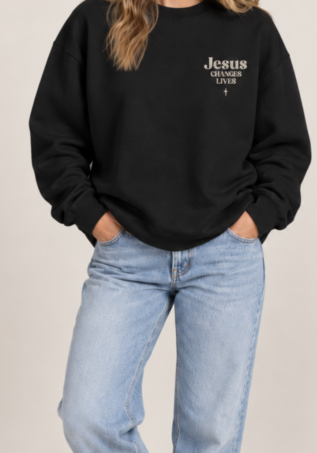 Jesus Restores & Changes Lives Gildan Crewneck
