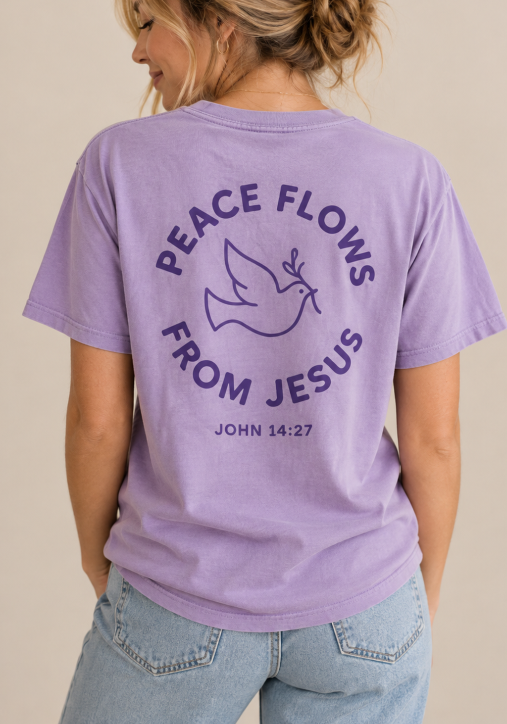 Peace Flows From Jesus Comfort Colors Tee