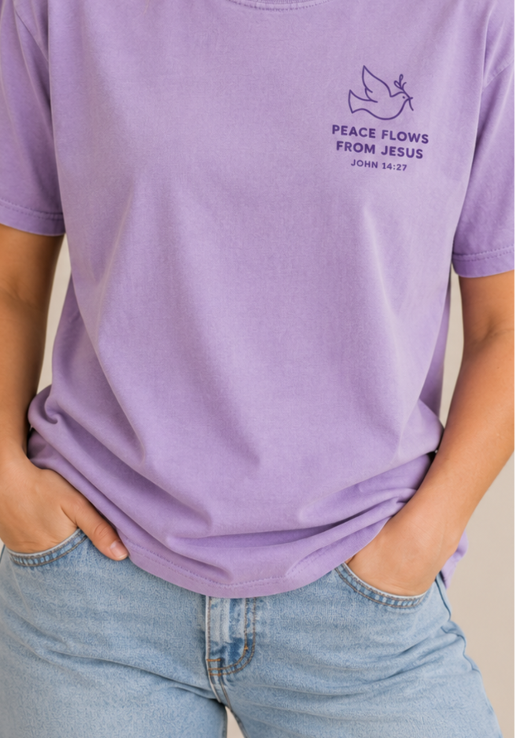 Peace Flows From Jesus Comfort Colors Tee